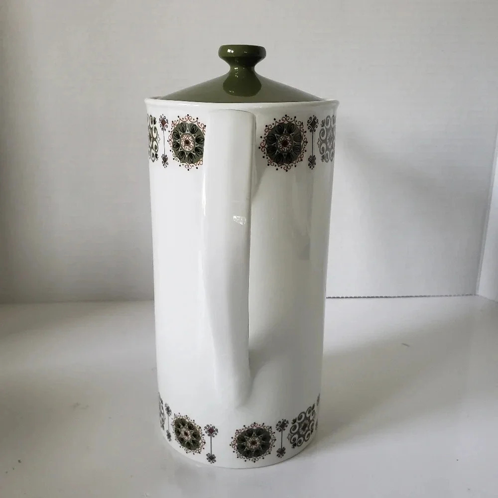 Vintage 1960s  Johnston Brothers Large Green/White Coffee/Tea Pot. - Picture 4 of 12